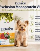 EXCLUSION Mediterraneo Monoprotein Formula Small Breed XS-S Vită hrană uscată monoproteică câini 7kg